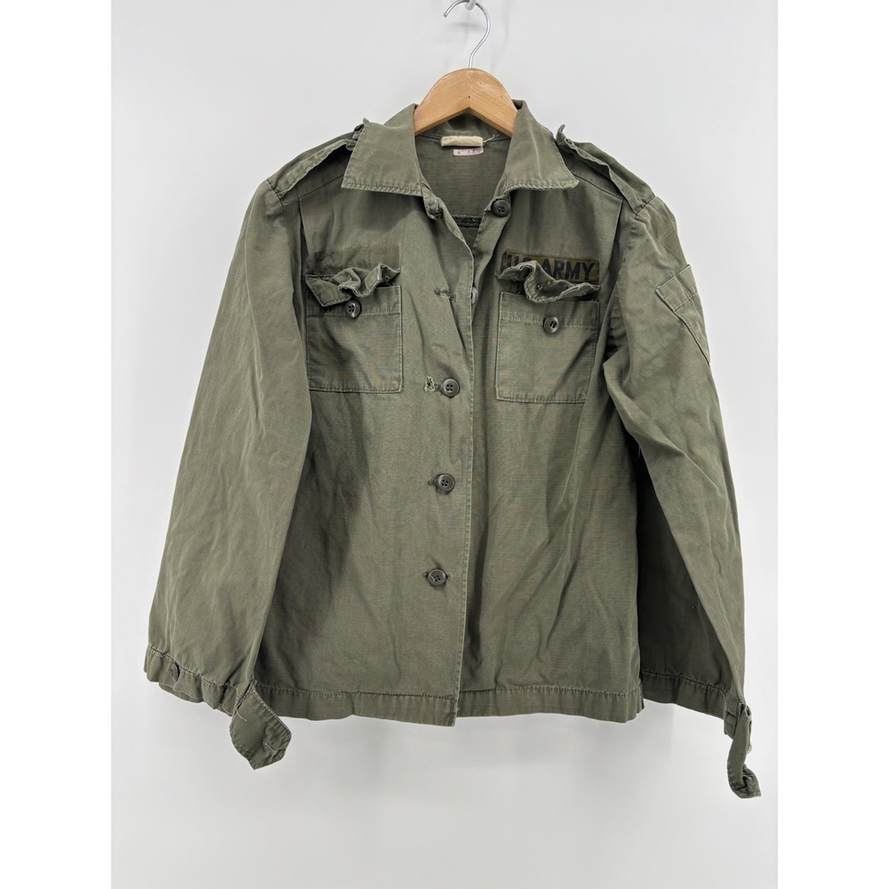 US Army Woman's Utility Shirt OG-107 Cotton Poplin Vietnam Fatigue Coat 12 Green